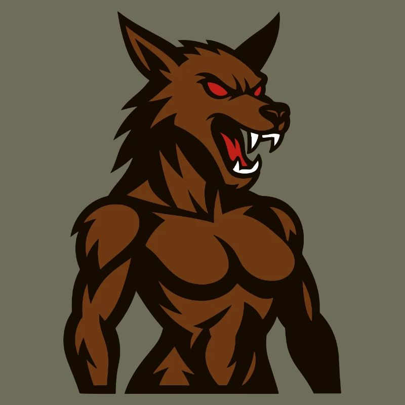 Angry Brown Wolf Mascot