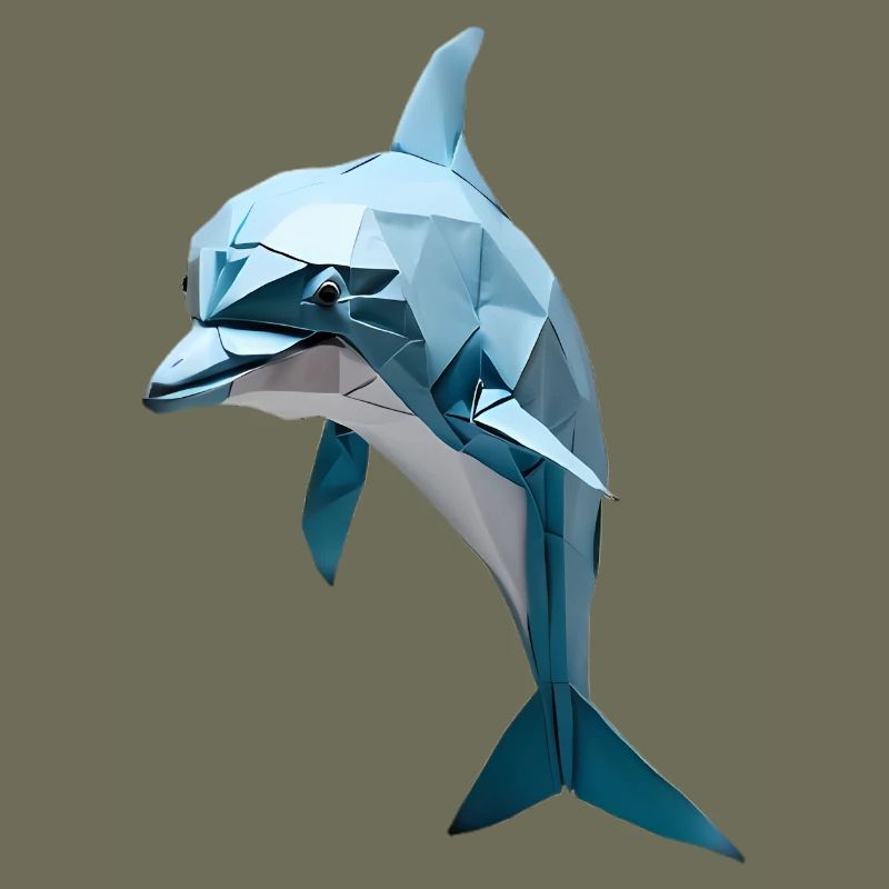 Bleu Low-Poly Dolphin