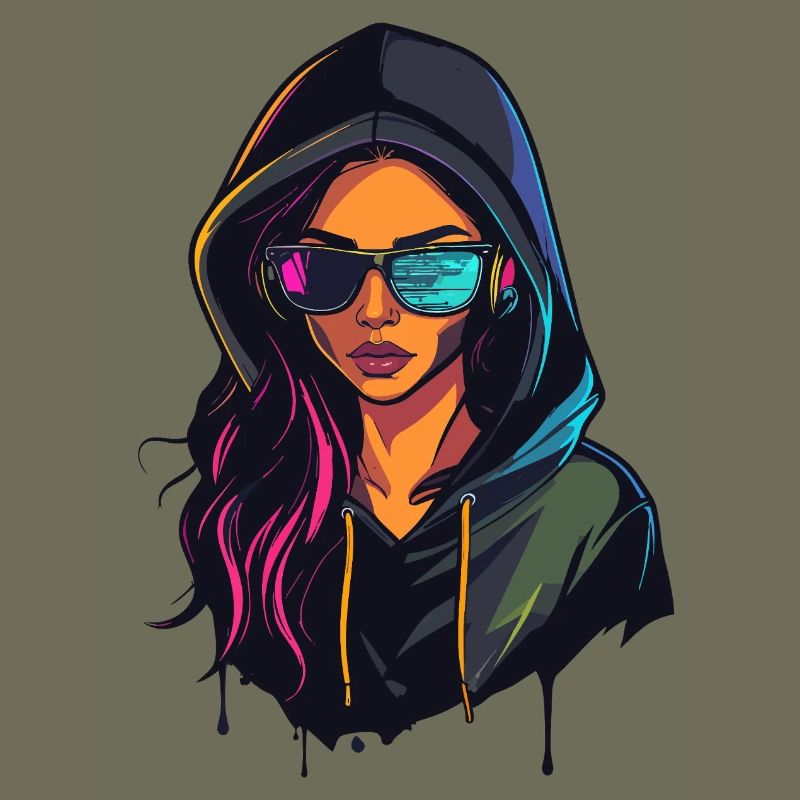 Hacker Programmer Developer Woman Portrait