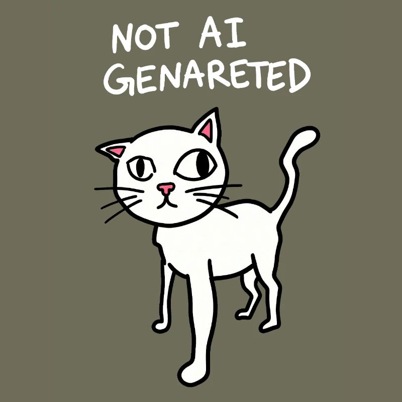 Not AI Generated - Funny Cat Meme - AI satire
