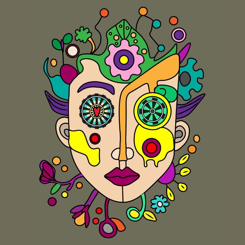 Kaleidoskopisches Splitgesicht