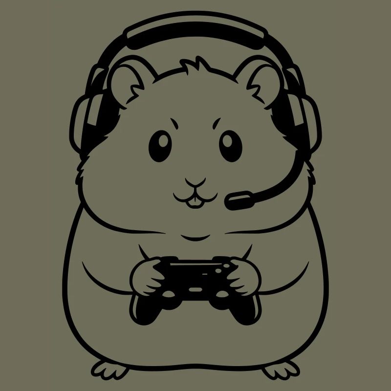 Gamer Hamster Controller Outline