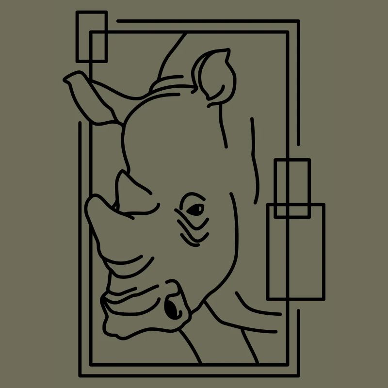 Nashorn im geometrischen Design