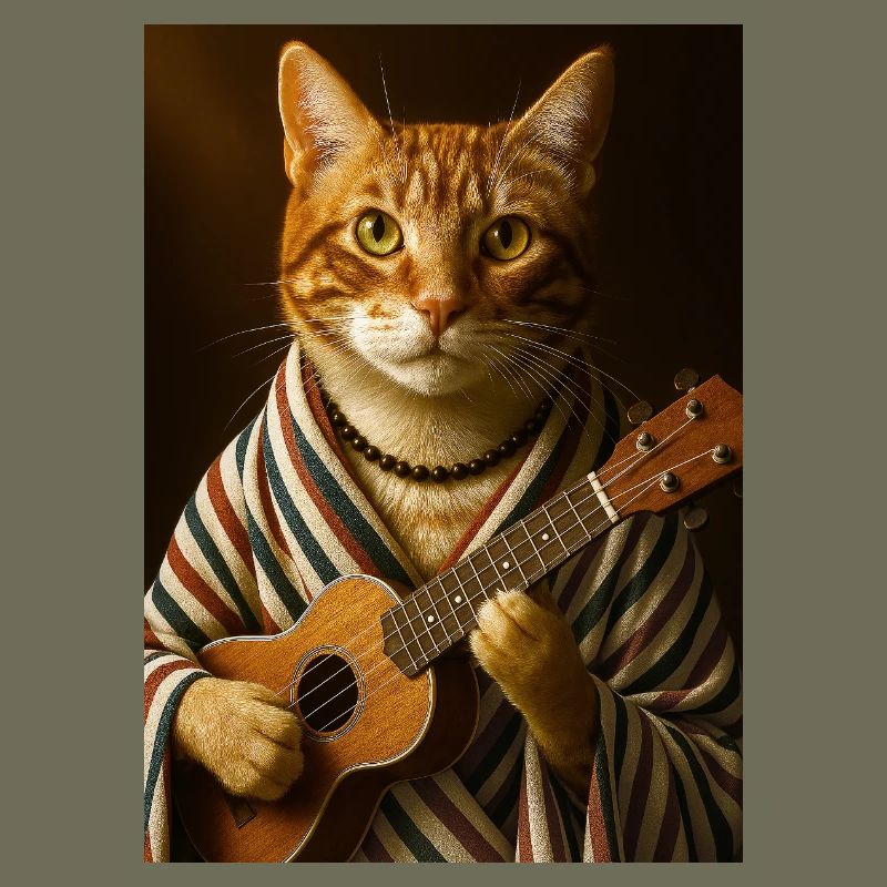 Chat au Ukulélé