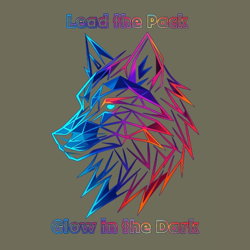 Neon Geometric Wolf Illustration