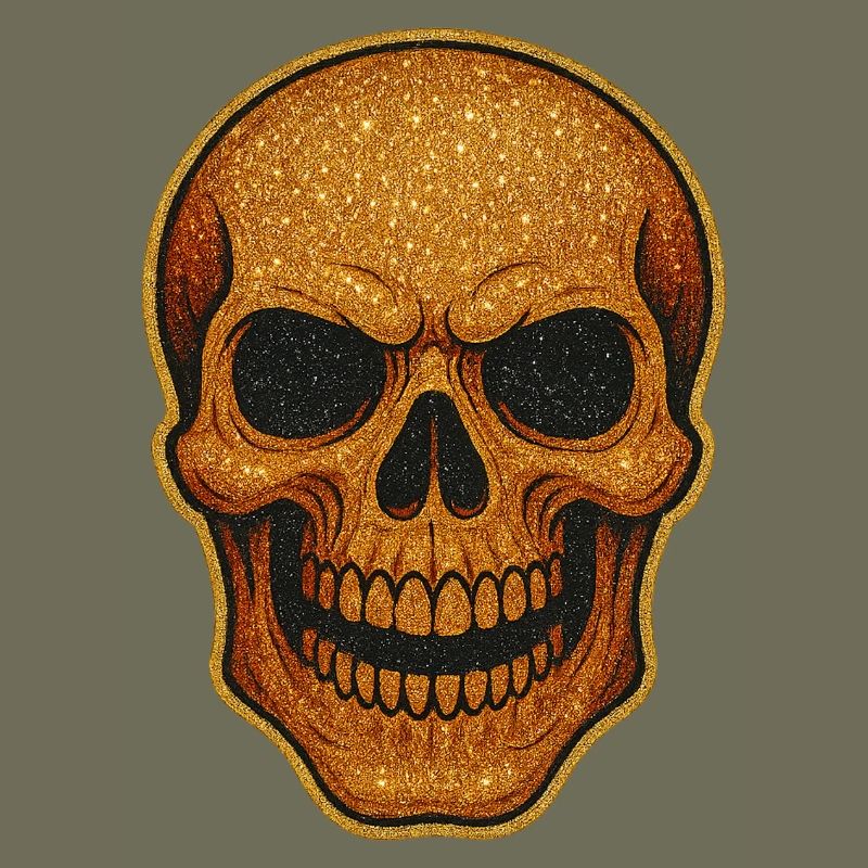 Glitzernder Goldschädel Schädel-Design
