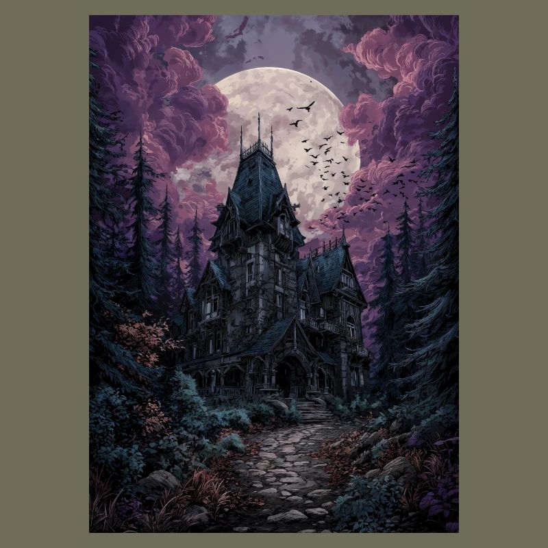 Moonlit Haunting Mansion