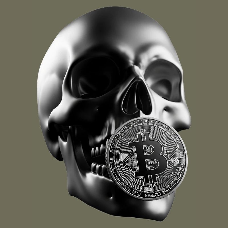 Bitcoin Skull Totenkopf Krypto Design