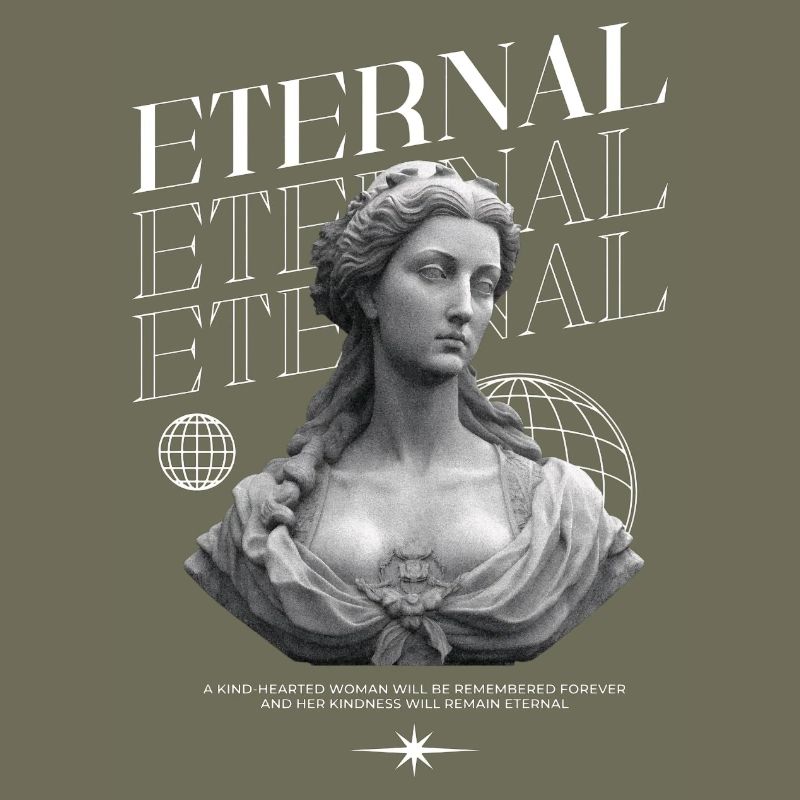 Bonté éternelle : Statue, collage globe
