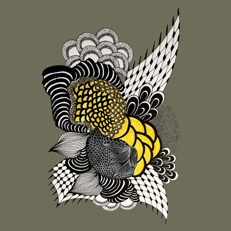 Illustration de fleur de plume colorée
