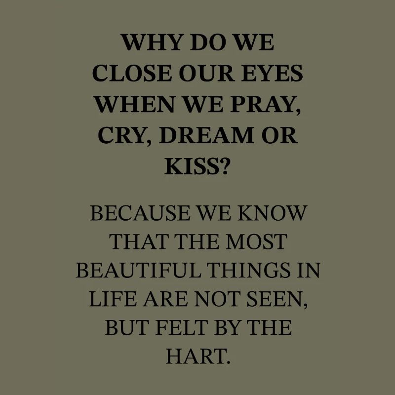 Why do we close our eyes?