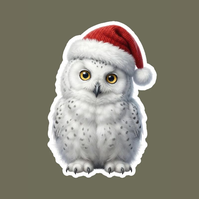 Weise Schnee Eule in Weihnachtsstimmung