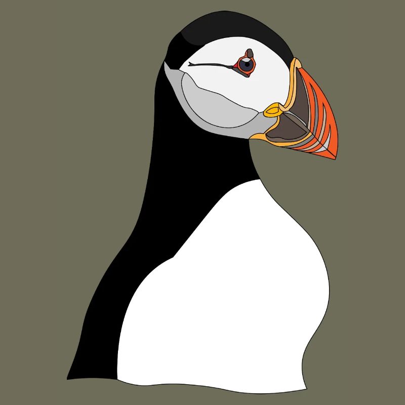 Puffin Head Print