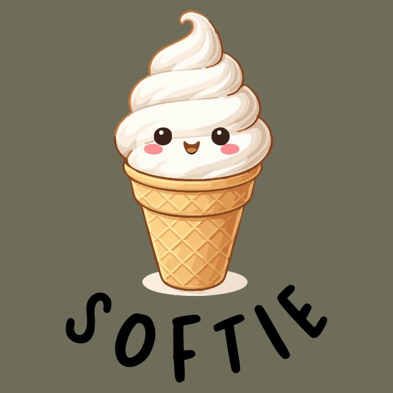 Kawaii Eiscreme auf Waffel
