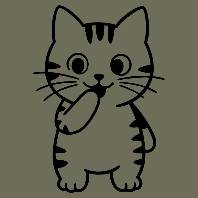 Tiger Cat Standing Silhouette