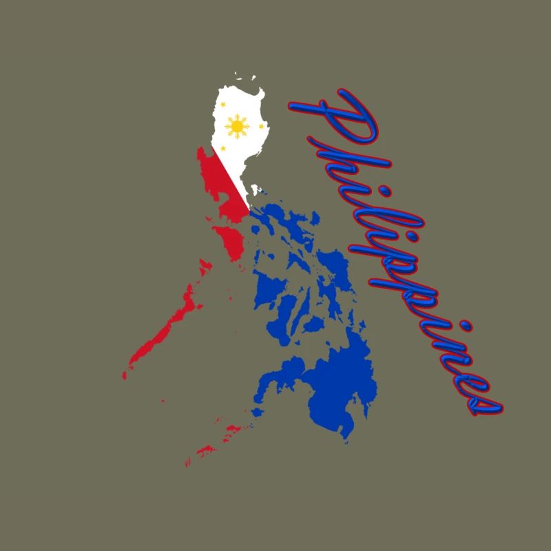 Philippinen Flaggenkarte Script