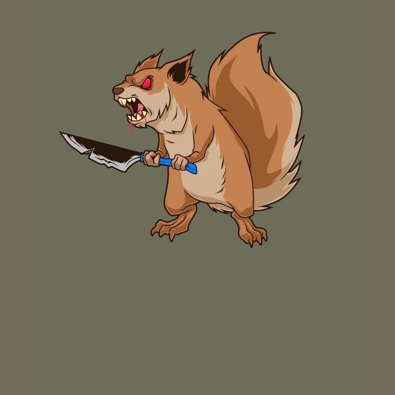 Monster Tiere - Horror Messer Eichhörnchen