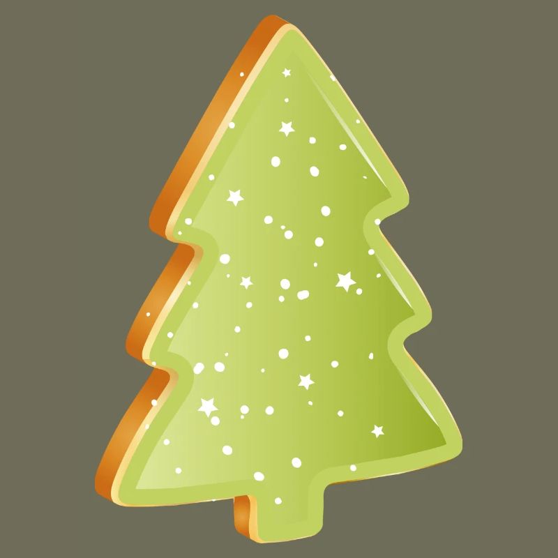 Biscuits au sapin de Noël avec glaçage vert