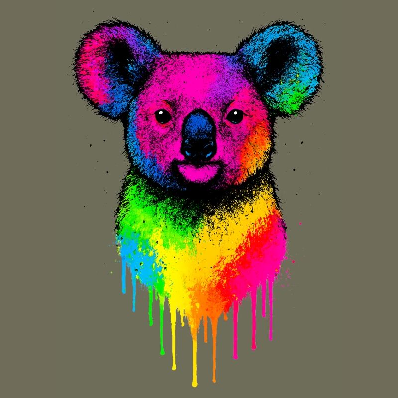 Regenbogen Koala Neon Splatter