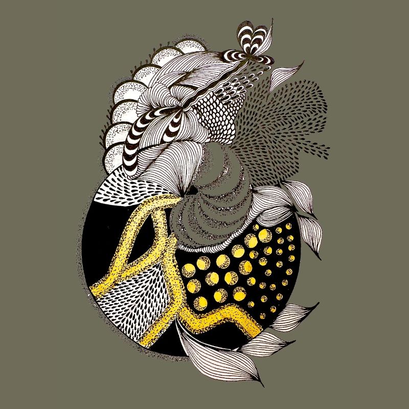 Fish pattern with gold accent