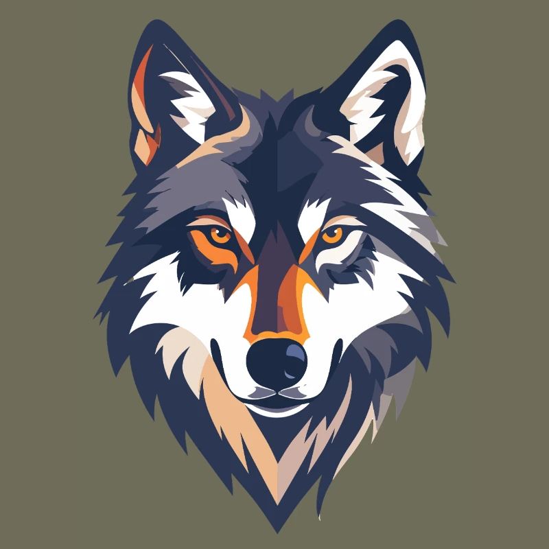 Wolf Head Illustration Strong Cool Wolf Motif