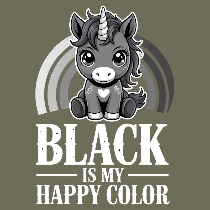 Licorne Glow : Le noir est ma couleur joyeuse