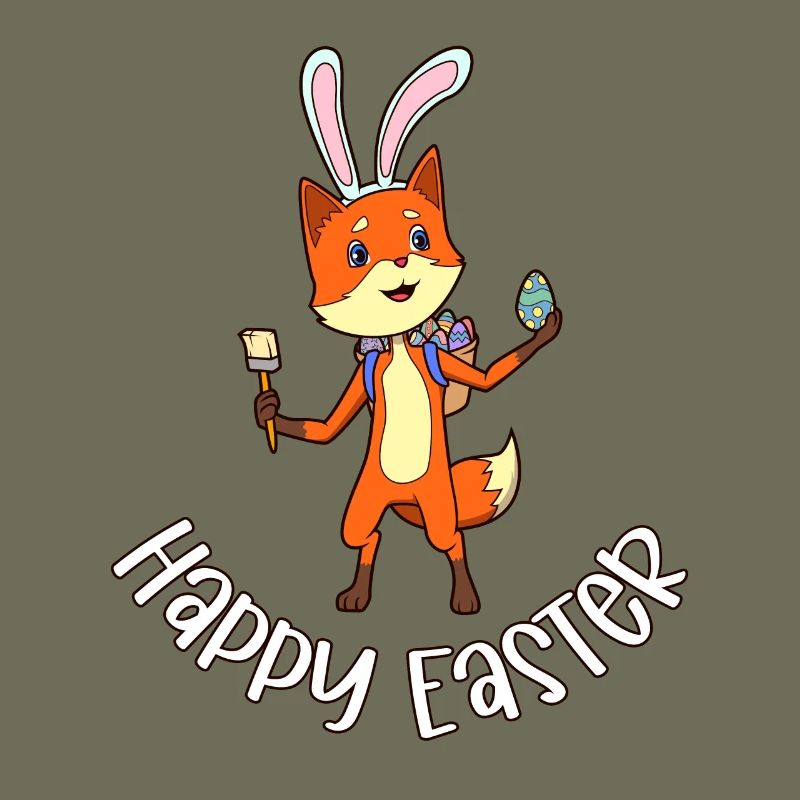 Fox with rabbit ears - Happy Easter