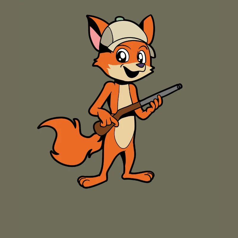 Fox with rifle - Hunter