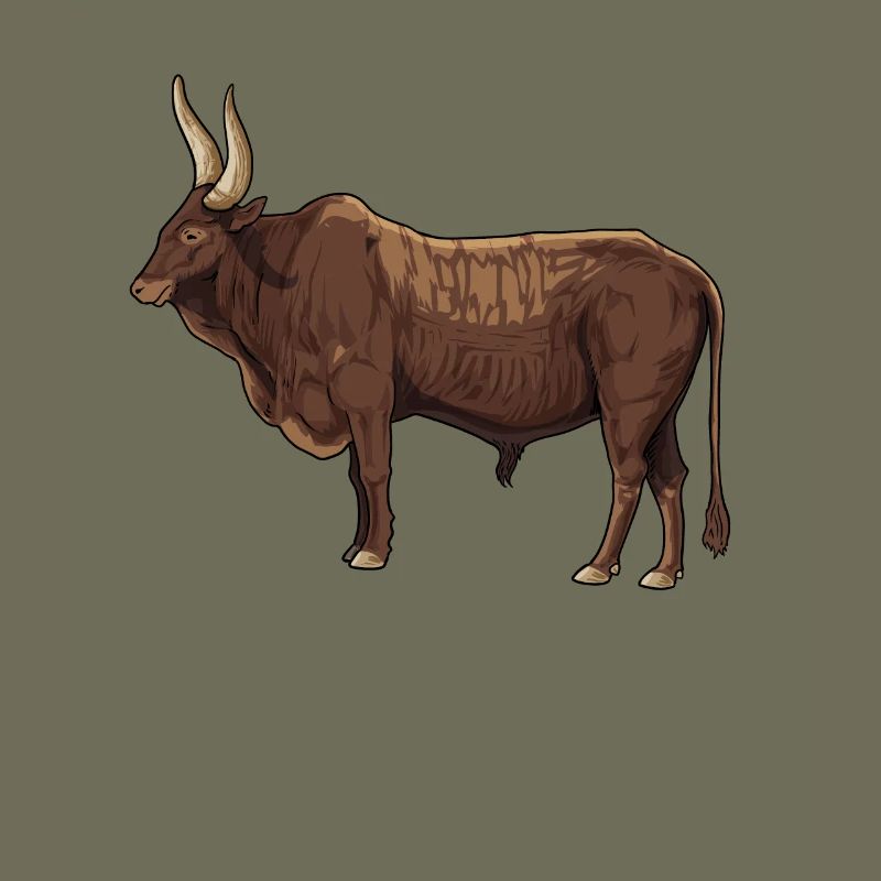 Zeichnung eines Ankole Rind