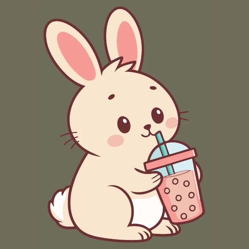 Pastel Bubble Tea Bunny