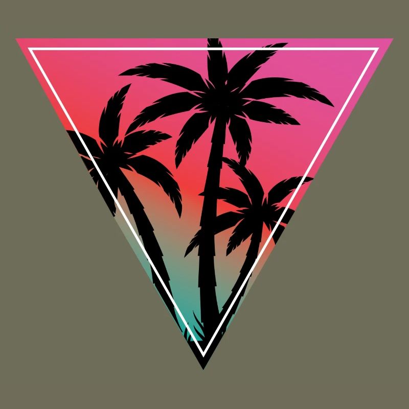 Sunset Palm Triangle Print