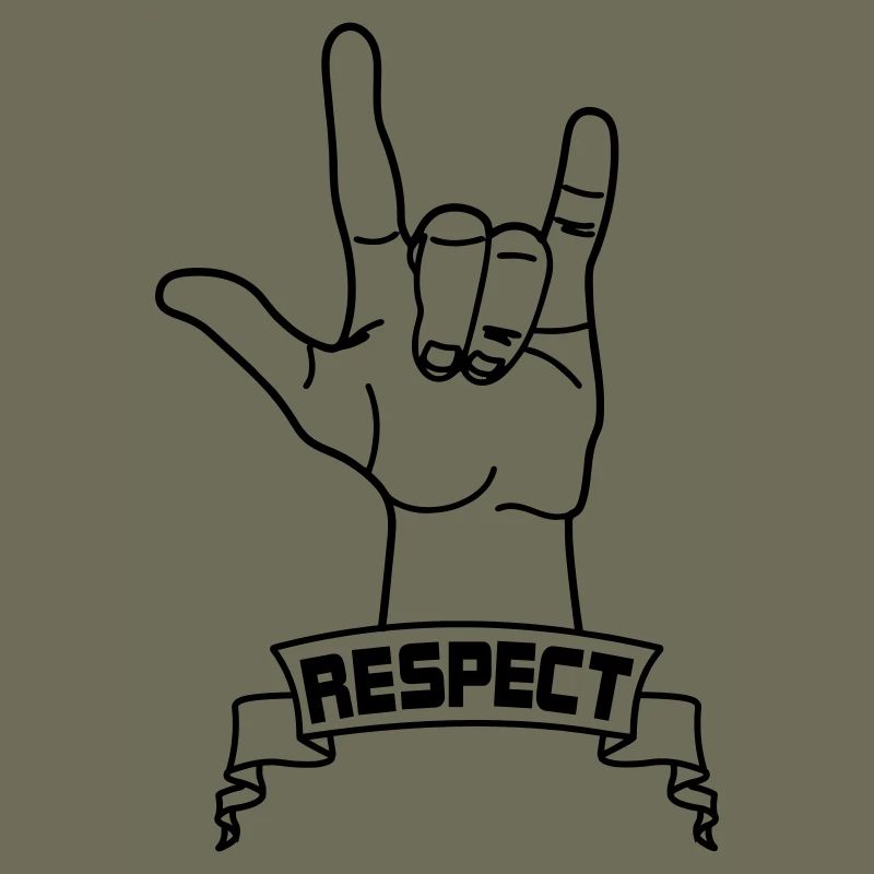 Handgeste Respekt mit Text RESPEKT