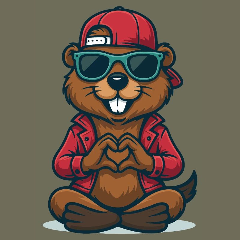 Cooler Herz-Biber