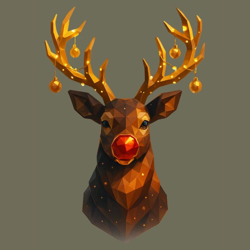 Renne de Noël Low Poly