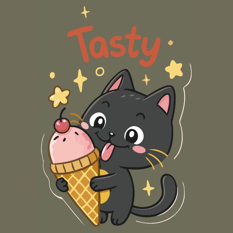 Gourmet-Katze und Eiscreme