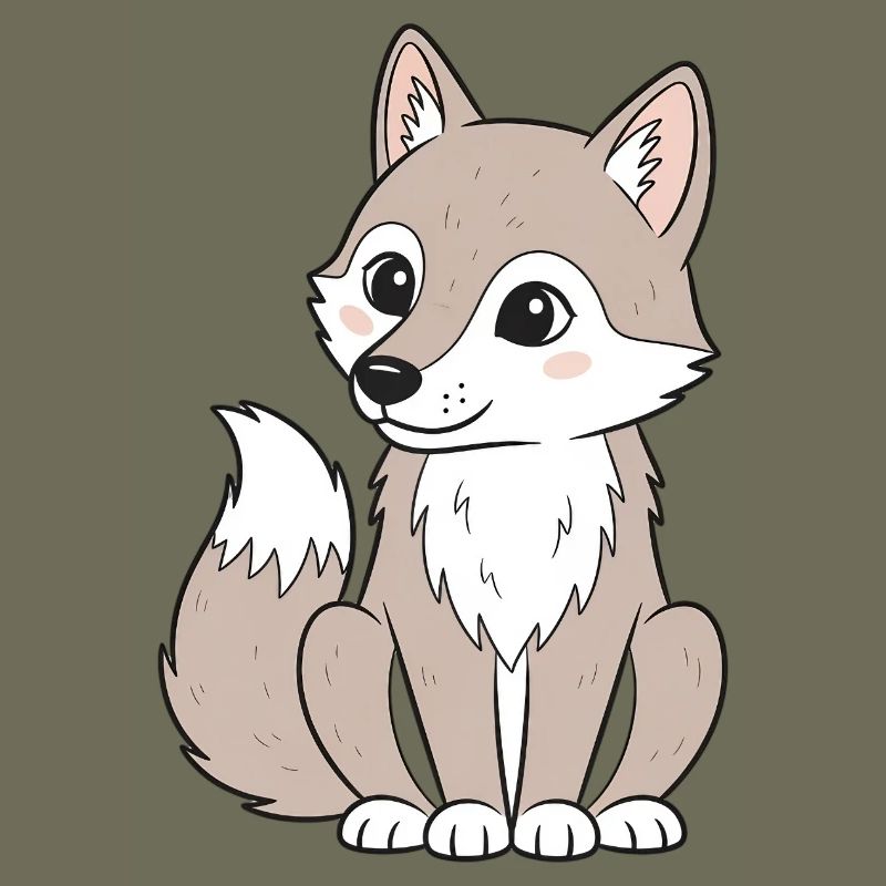 Cuddly Cartoon Wolf