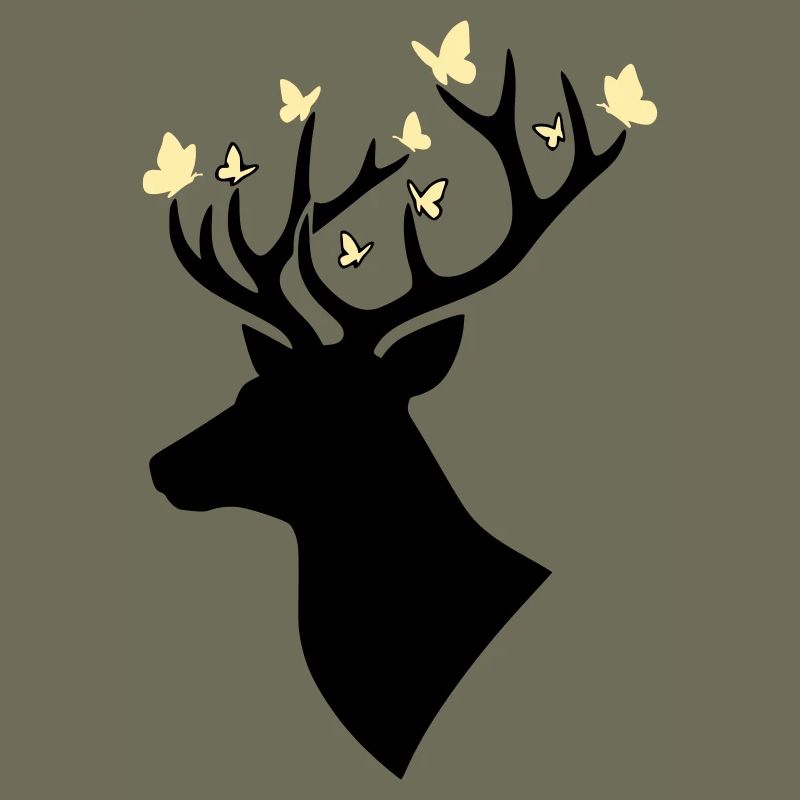 Jaune papillon tête de cerf