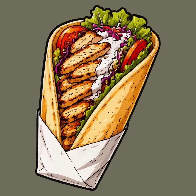 Illustration de wrap de poulet