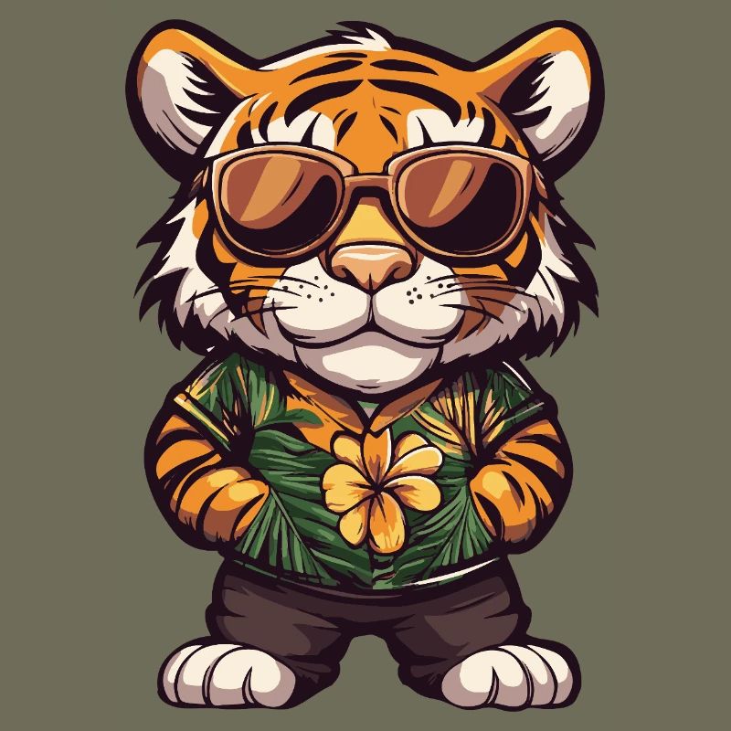 Tiger Comic Funny Summer