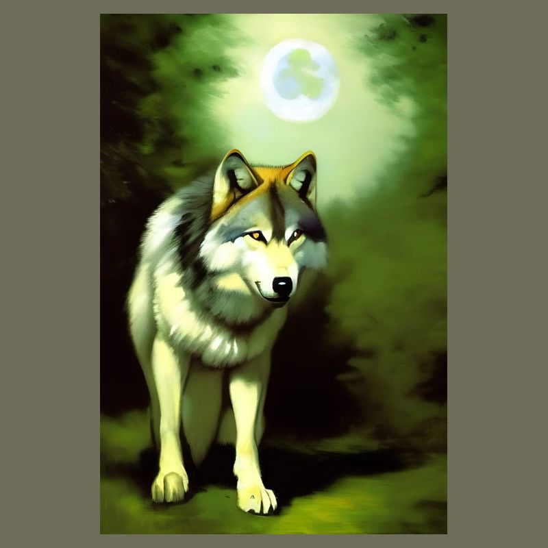 Wolf and Moon