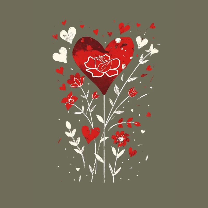 Conception de la Saint-Valentin avec des cœurs, des feuilles et des Roses