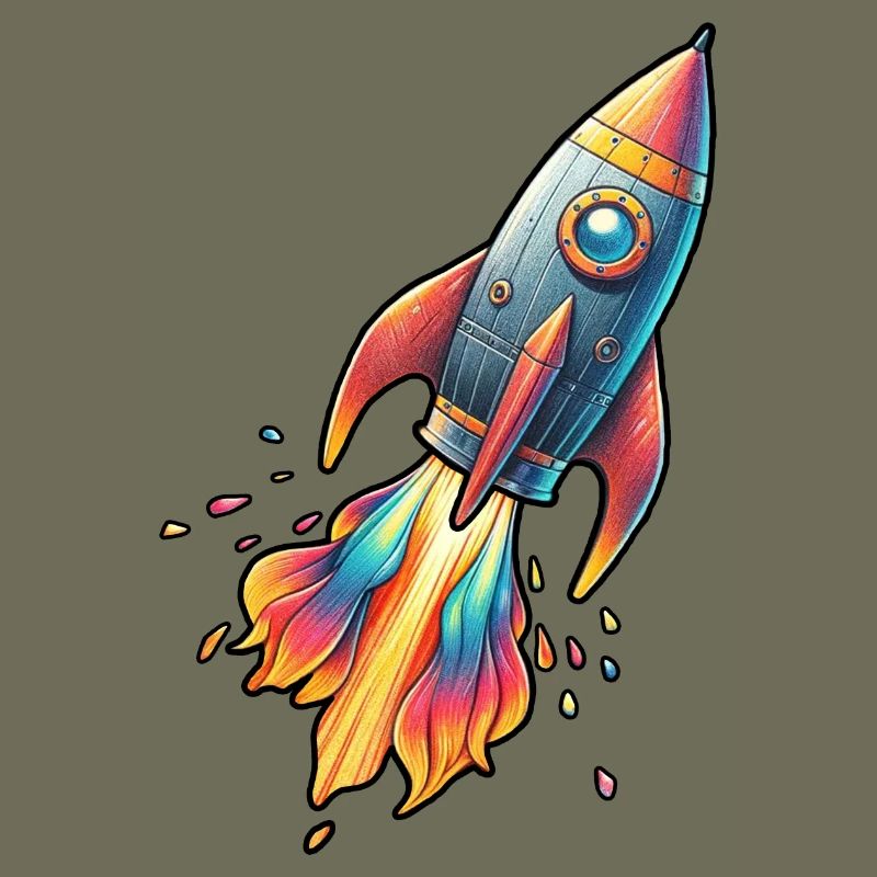 Fusée couleur avec couleurs de feu