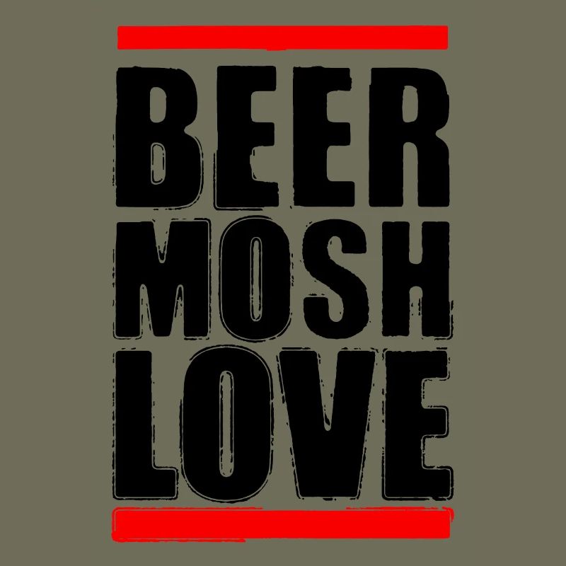 Bier Mosh Liebe Schwarzer Buchstabe