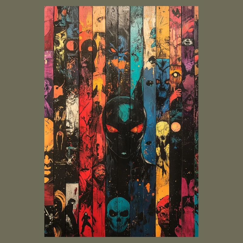 Colored Skull Panel Art