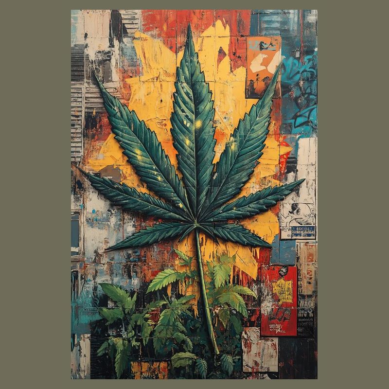 Graffiti Hanfblatt Wandkunst
