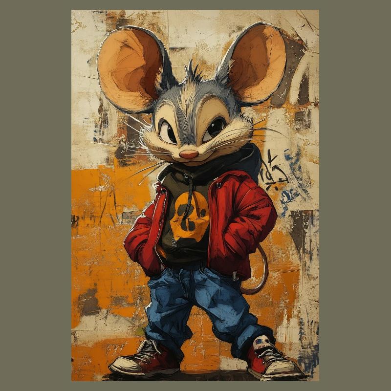 Graffiti Rat im Straßenlook