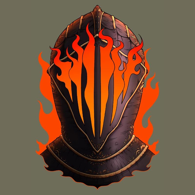 Flaming Knight Helmet
