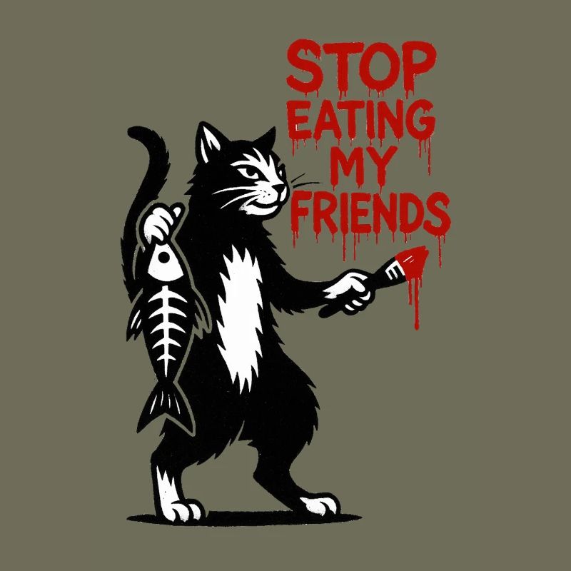 Chat arrête de manger mes amis