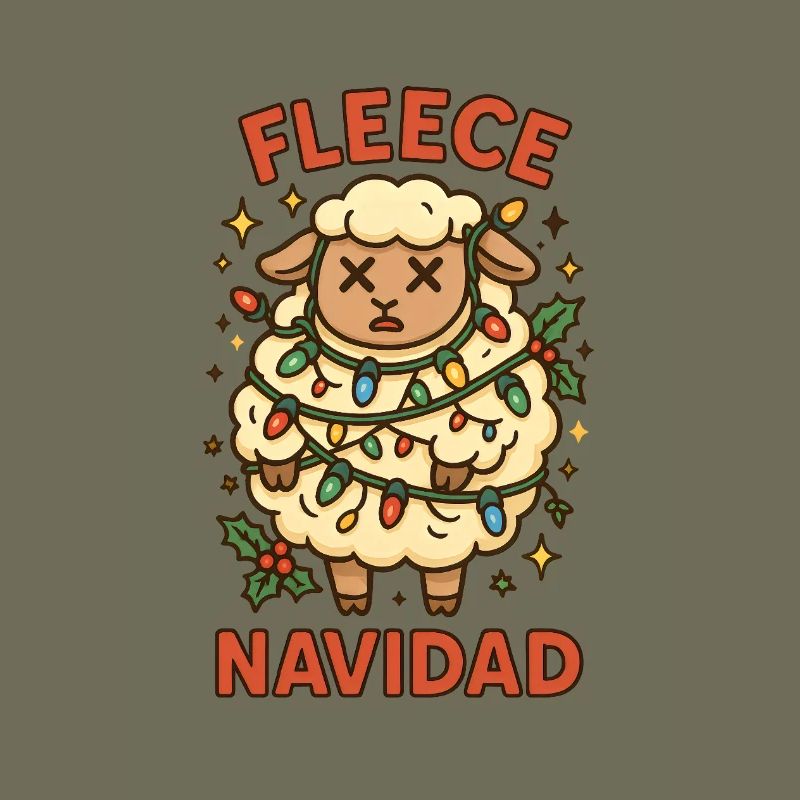 Fleece Navidad Schaf mit Lichterkette