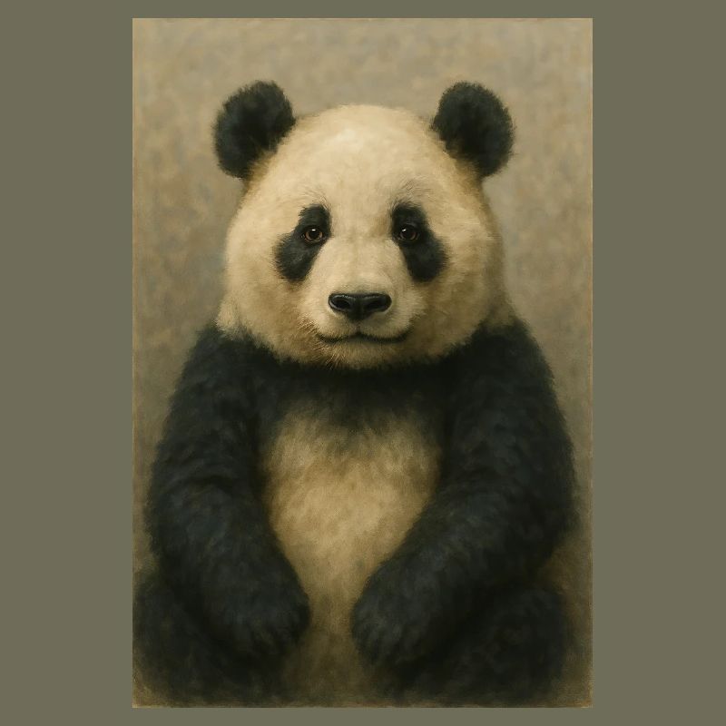 Panda in klassischer Ölgemälde